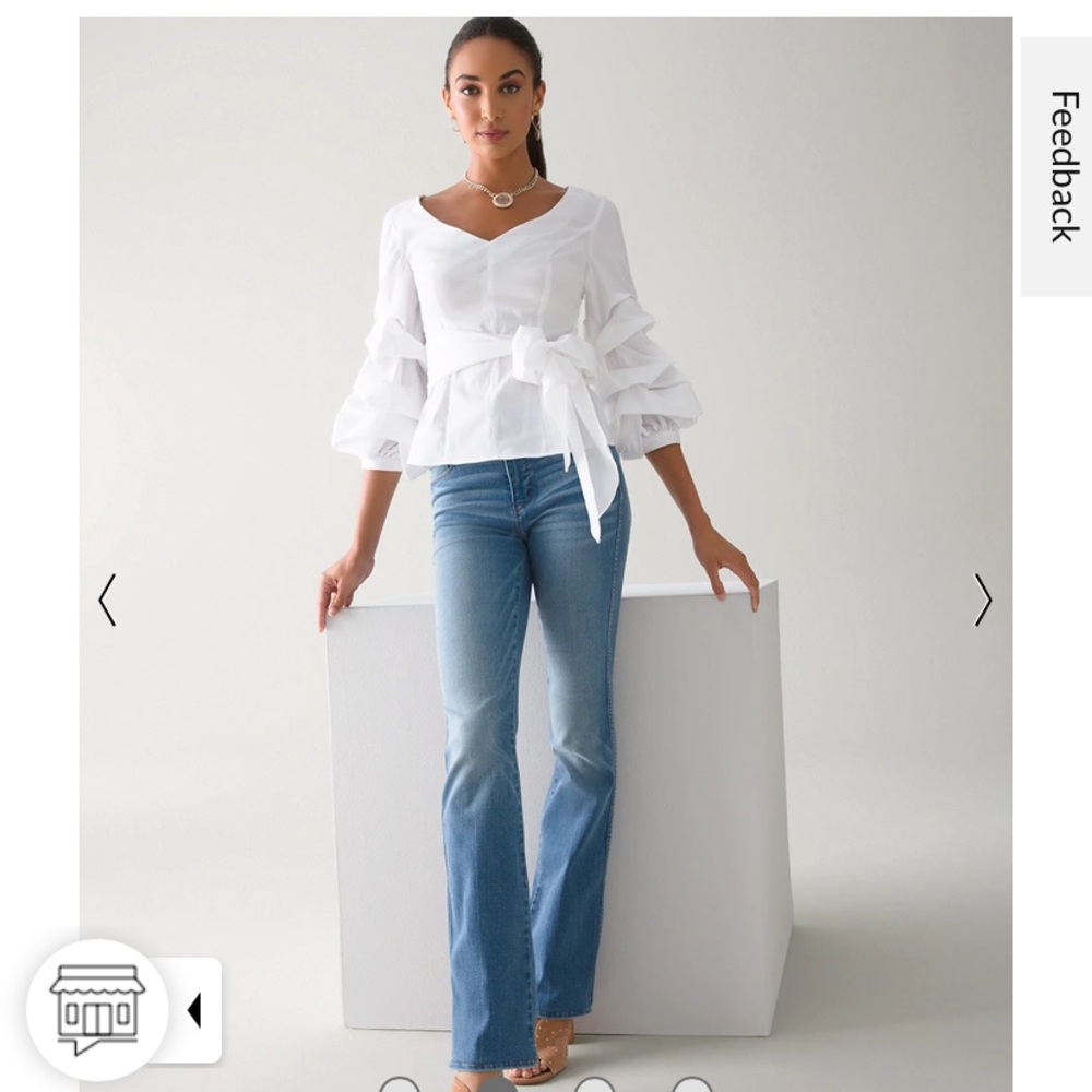 White House Black Market white blouse size 4